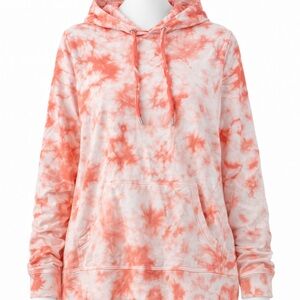 Chico’s Weekends Tie Dye Hoodie Cotton Blend Size 2 Pullover Sweatshirt